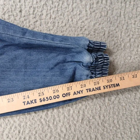 Naked Wardrobe Denim Jogger Pants Medium Wash Elastic Waist Size Medium EUC - Picture 9 of 12
